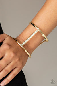 Diamond Deity - Gold - Cuff Bracelet - Paparazzi Accessories