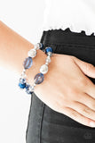 Downtown Dazzle - Blue - Pearl - Stretch Bracelet - Paparazzi Accessories