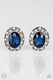 East Side Etiquette - Blue - Clip-On Earrings - Paparazzi Accessories