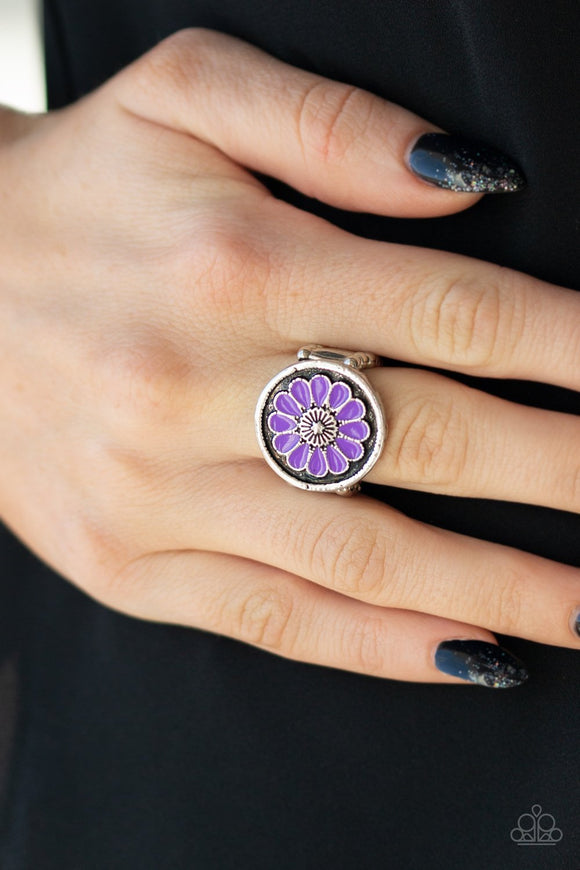 Garden View - Purple - Flower - Ring -  Paparazzi Accessories