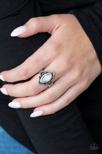 Glass Half-COLORFUL - White - Opalescent - Ring - Paparazzi Accessories