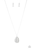 Gleaming Gardens - White - Moonstone - Necklace - Paparazzi Accessories