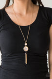 Have Some Common SENSEI - White - Moonstone - Gold Necklace - Paparazzi Accessories