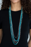 Industrial Vibrance - Blue - Chain - Necklace - Paparazzi Accessories