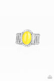 Laguna Luxury - Yellow - Moonstone - Ring - Summer Party Pack Exclusive 2019 - Paparazzi Accessories