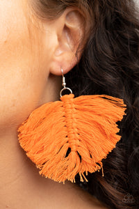 Macrame Mamba - Orange - Fringe - Earrings - Paparazzi Accessories