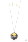 Medallion Meadow - Yellow - Stone - Necklace - Paparazzi Accessories