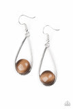 Over The Moon - Brown - Moonstone - Earrings - Paparazzi Accessories