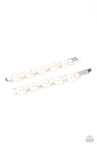 Put A Pin In It - White - Pearl - Hair Clip - Paparazzi Accessories