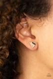 Pyramid Paradise - Black Rhinestone - Gold - Stud Earrings - Paparazzi Accessories