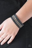 Rebel Radiance - Black Suede - Gold - Wrap Bracelet - Paparazzi Accessories