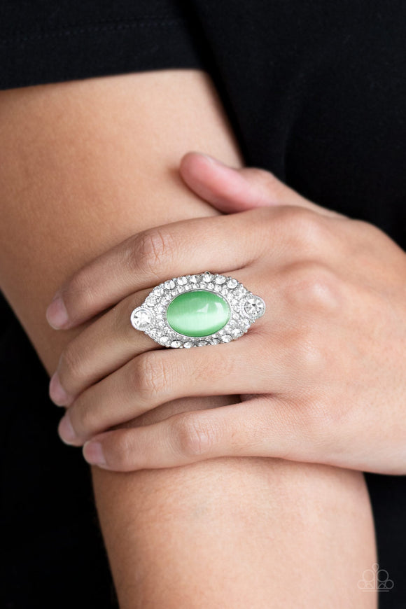 Riviera Royalty - Green - Moonstone - Ring - Paparazzi Accessories