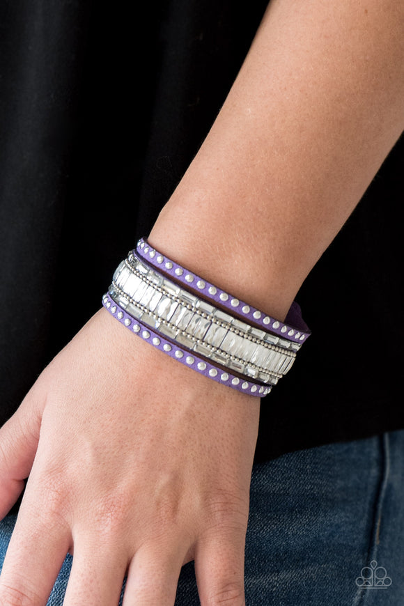 Rock Star Rocker - Purple - Wrap - Snap Bracelet - Paparazzi Accessories