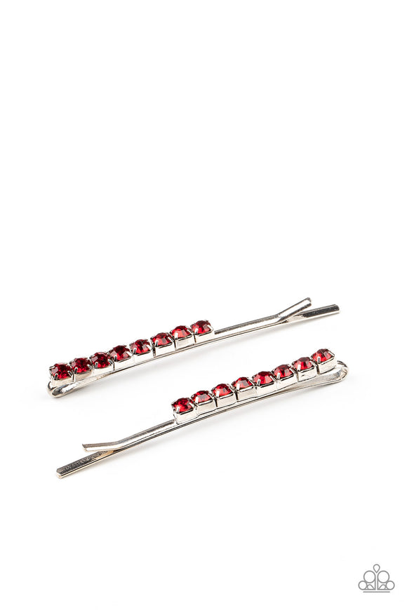 Satisfactory Sparkle - Red - Hair Clip - Paparazzi Accessories