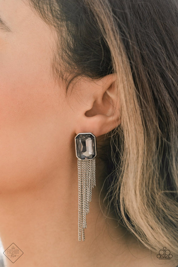 Save for a REIGNy Day - Silver - Post Earrings - Fashion Fix January 2021 - Paparazzi Accessories