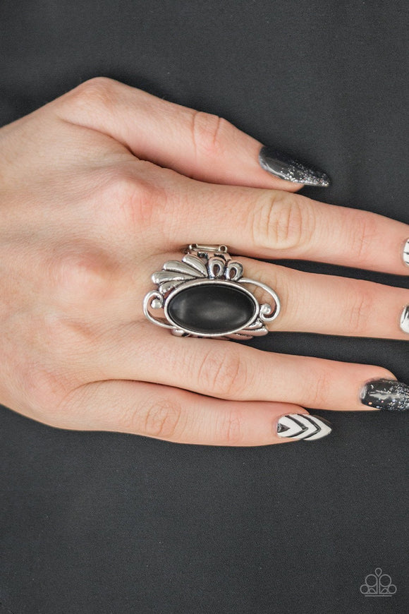 Sedona Sunset - Black - Stone - Ring - Paparazzi Accessories