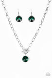 She Sparkles On - All Aglitter - Green - Toggle Necklace And Bracelet Set - Paparazzi Accessories
