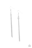 Shimmery Streamers - Silver - Earrings - Paparazzi Accessories