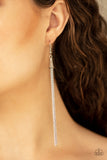 Shimmery Streamers - Silver - Earrings - Paparazzi Accessories