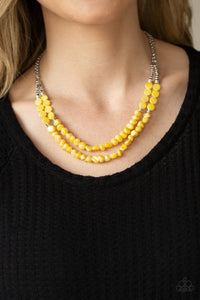 Staycation Status - Yellow - Necklace - Paparazzi Accessories