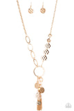 Trinket Trend - Gold - Hammered Charm - Necklace - Paparazzi Accessories