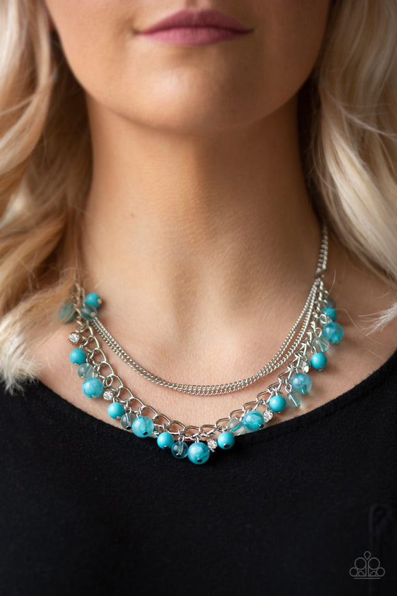 Wait and SEA - Blue - Bead - Necklace - Paparazzi Accessories