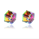 Crystal Cube - Iridescent - Magnetic  Earrings