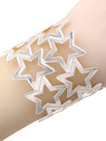 Open Star - Silver Tone - Cuff Bracelet