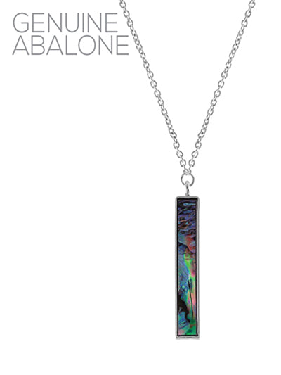 Abalone Rectangle - Silver Tone - Necklace
