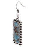 Marble Stone - Turquoise/Brown - Rectangle - Earrings