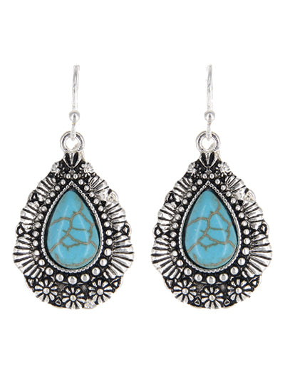 Navajo Teardrop - Turquoise Blue - Earrings
