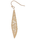 Filigree Cut Out - Gold Tone - Fish Hook Earrings