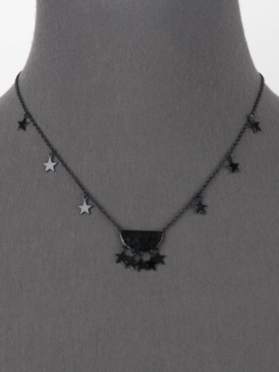 Star Charm - Black Gunmetal - Necklace