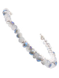 Glass Bead - Iridescent Oil Spill - Silver - 2.5" - Hoop Earrings