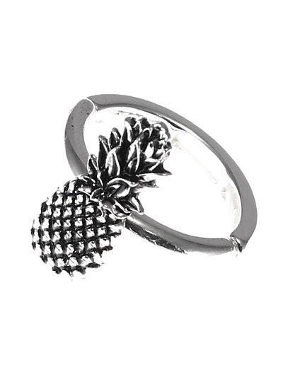 Pineapple - Silver Tone - Stretch Ring