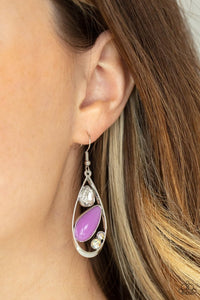 Harmonious Harbors - Purple - Iridescent - Teardrop - Earrings - Paparazzi Accessories