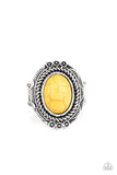 Tumblin Tumbleweeds - Yellow - Stone - Ring - Paparazzi Accessories
