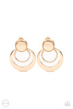 Refined Ruffles - Gold - Clip-On Earrings - Paparazzi Accessories