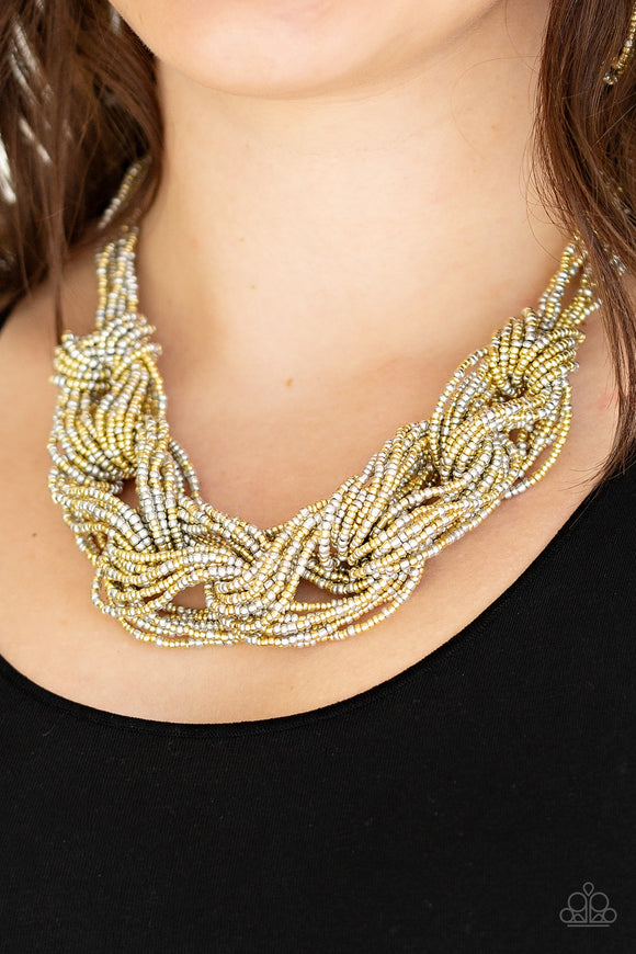 City Catwalk - Gold - Seed Bead - Necklace - Paparazzi Accessories