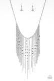 First Class Fringe - Silver - Necklace - Life of the Party Exclusive May 2019 - Paparazzi Accessories