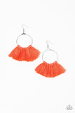 Peruvian Princess - Orange Coral - Fringe - Fish Hook Earrings - Paparazzi Accessories
