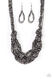 City Catwalk - Black - Seed Bead - Necklace - Paparazzi Accessories