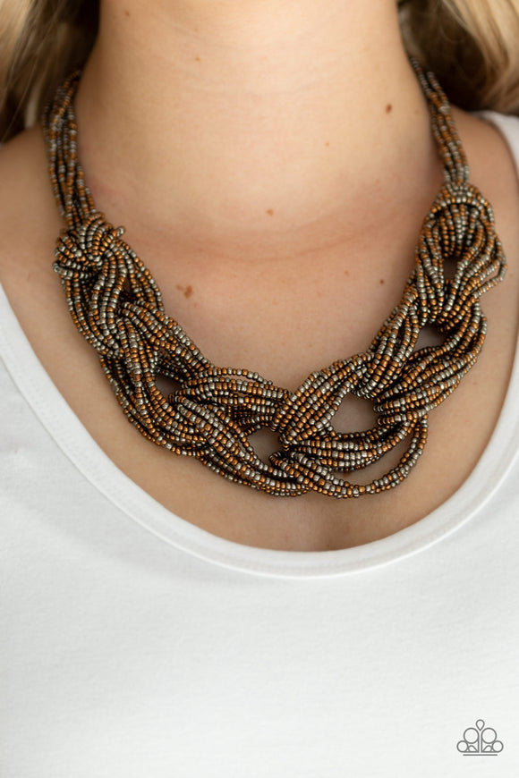 City Catwalk - Copper - Seed Bead - Necklace - Paparazzi Accessories