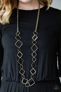 Backed Into A Corner - Brass - Necklace - Paparazzi Accessories