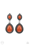 Carefree Clairvoyance - Orange - Clip-On Earrings - Paparazzi Accessories