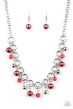 Fiercely Fancy - Red - Pearl - Necklace - Paparazzi Accessories