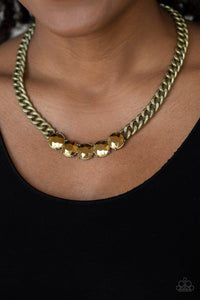 Rhinestone Renegade - Brass - Necklace - Paparazzi Accessories
