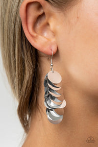 Now You SEQUIN It - Silver - Earrings - Life Of The Party September 2020 - Paparazzi Accessories