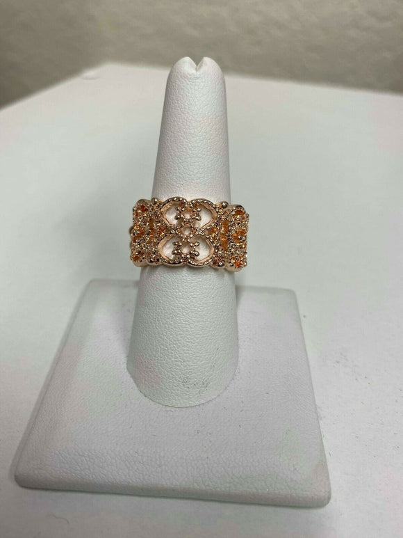 Tell Me How You Really Frill - Rose Gold - Filigree - Ring - Paparazzi Accessories
