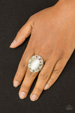 Moonlit Marigold - White - Moonstone - Filigree - Ring - Paparazzi Accessories